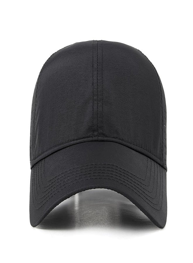 Ptduabenlu Quick Dry Baseball Cap for Men Women Adjustable Mesh Breathable Outdoor Sports Snapback Golf Cap Black - Image 3